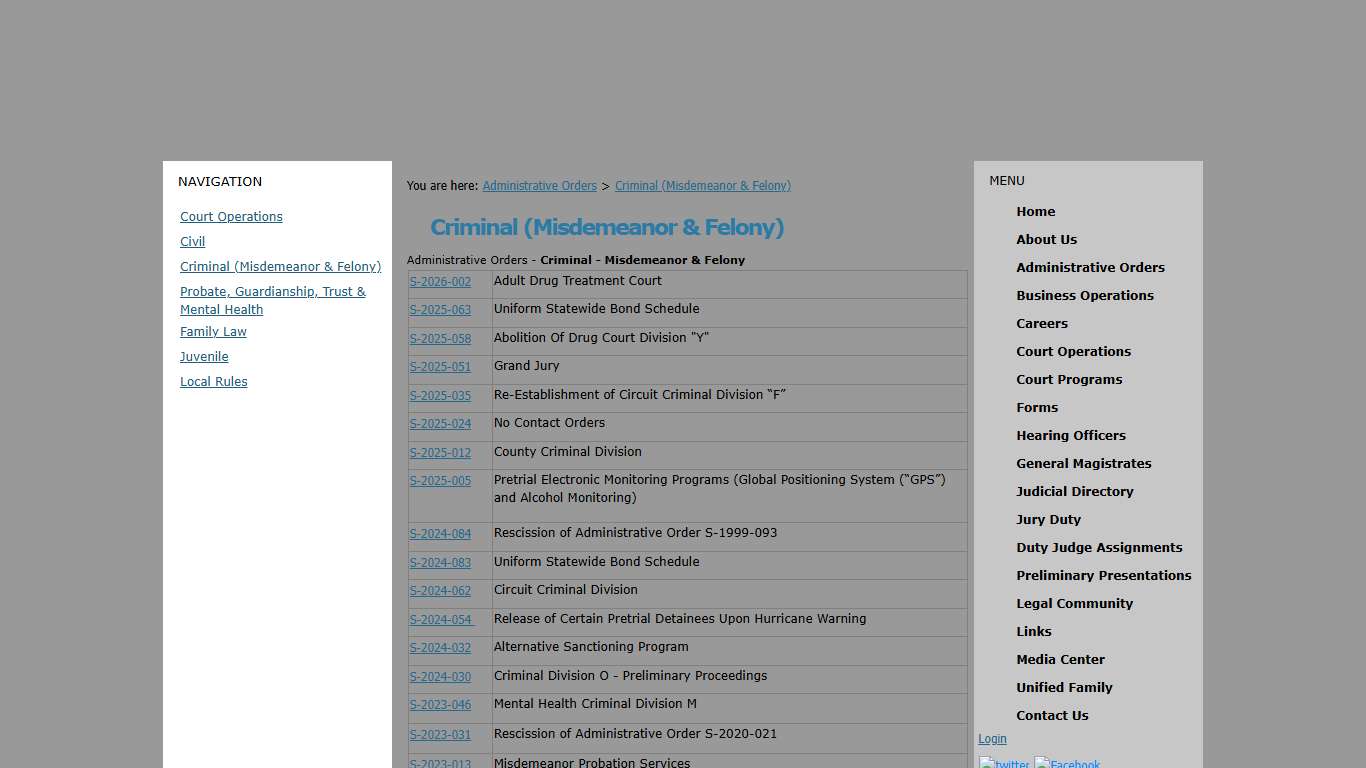 Thirteenth Judicial Circuit Administrative Office of the Courts > Administrative Orders > Criminal (Misdemeanor & Felony)