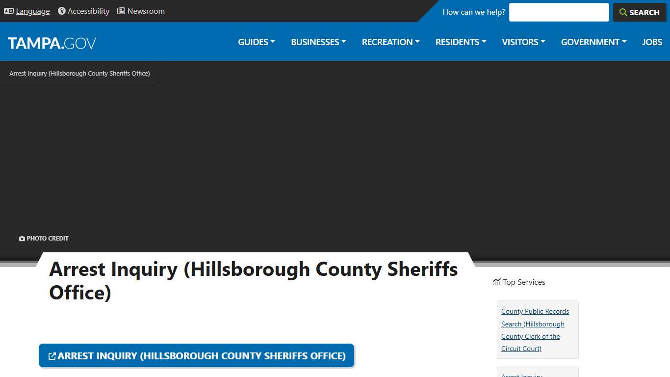Arrest Inquiry (Hillsborough County Sheriffs Office) City of Tampa